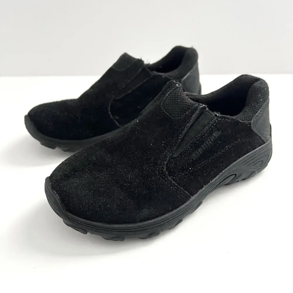 Merrell Novica Moc Solid Black Suede Leather Slip On Clog Shoe Youth US 11 M